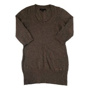 bcbg maxazria Women’s brown Scoop Neck 3/4 Sleeve Angora Wool Nylon Sweater S